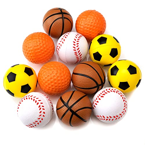 Soft Rubber Foam Cat Toy Balls - 12 Pack for Indoor Play