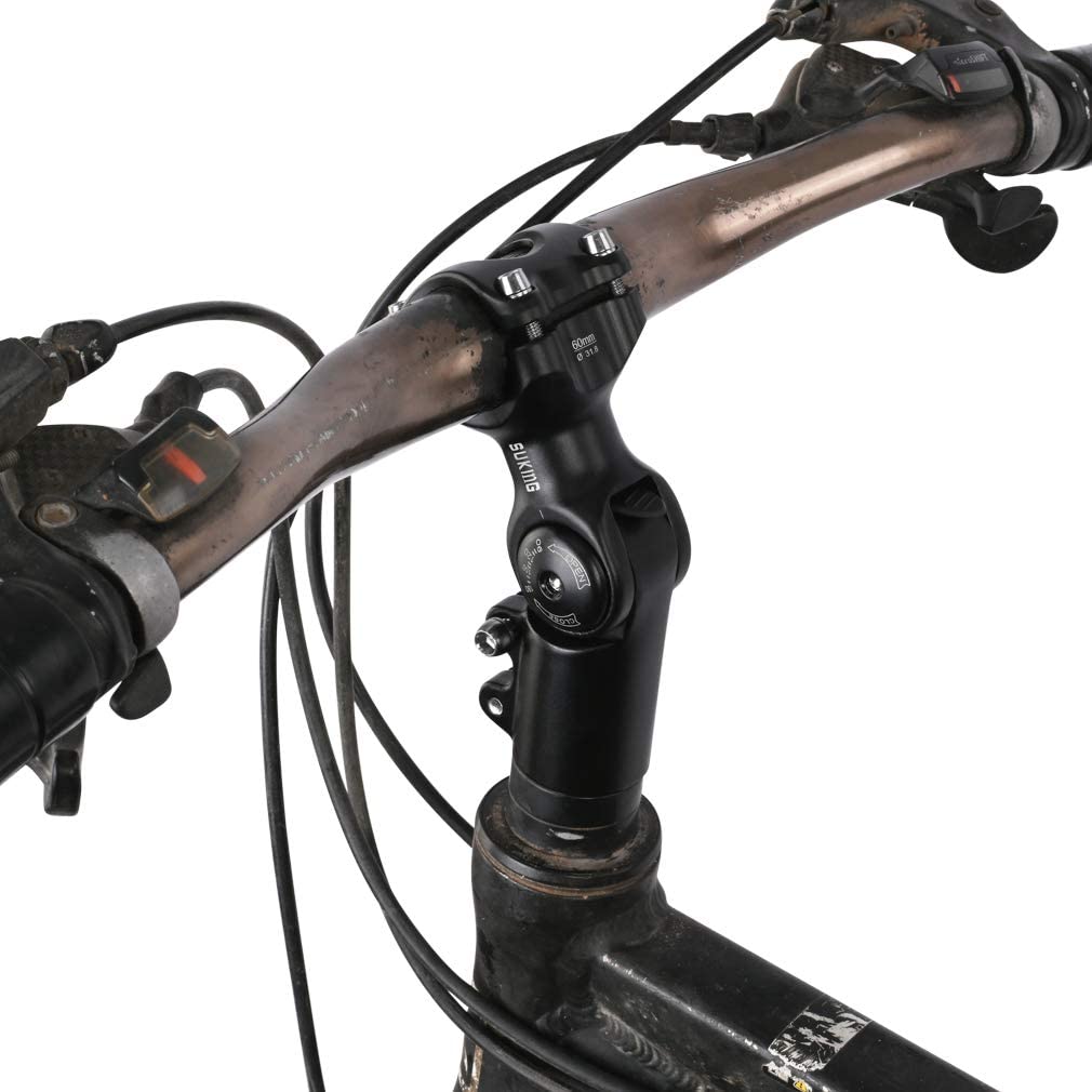 BESNIN Adjustable Bike Stem 0-90 Degree 31.8mm or 25.4mm，60mm or 90mm or 93mm or 100mm, Adjustable MTB Stem Black or Red Mountain Bike Handlebar Stem for Bicycle, Road Bike, MTB (0-90° 31.8 * 60)