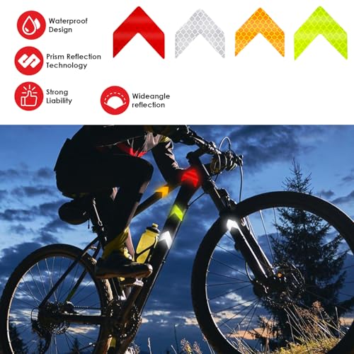 48-Piece Reflective Arrow Safety Stickers - Waterproof High-Visibility Decals