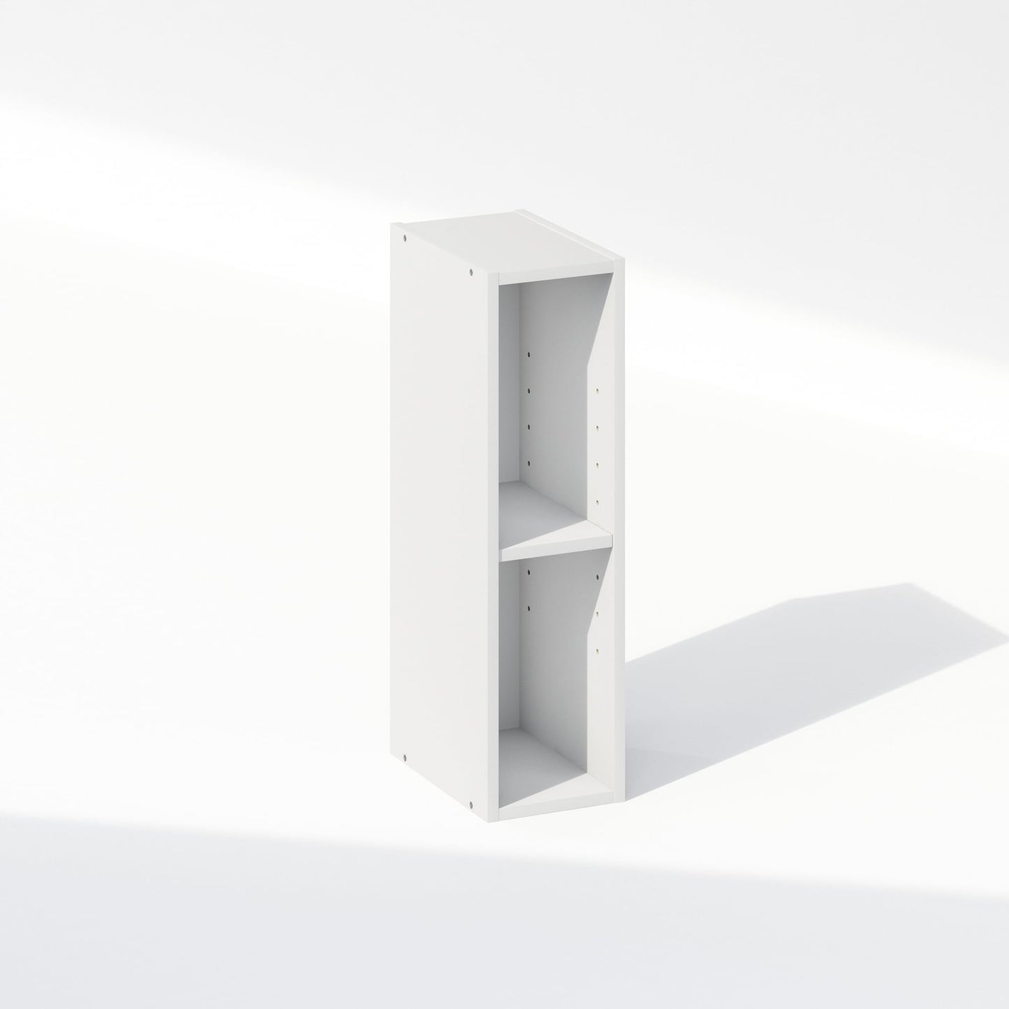 Furinno Reed 2-Tier Closet Organizers and Storage, Closet Organizer, Open Shelf Closet Storage, for Wardrobe, Bedroom, Living Room, 6-Inch Width, White