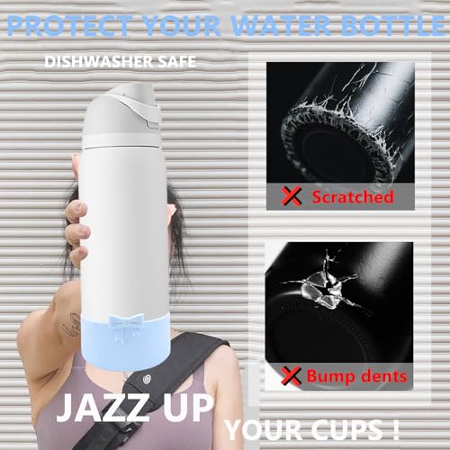 Bow Silicone Boot for Owala 32oz Water Bottle - Blue