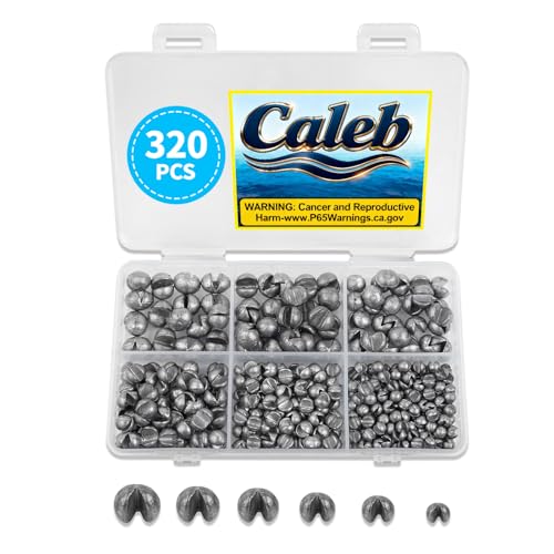 320pcs Split Shot Fishing Weights Sinkers - 5 Sizes