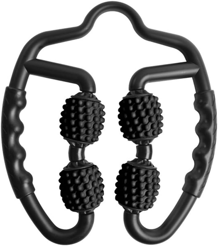Skiennix Foam Roller - 4 Wheels Muscle Massager for Trigger Point Relief | Black Color