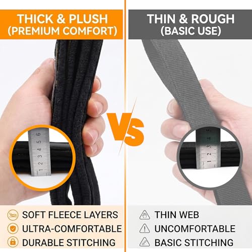 Double Loop Pilates Straps with Fleece Lining - Non-Slip Design