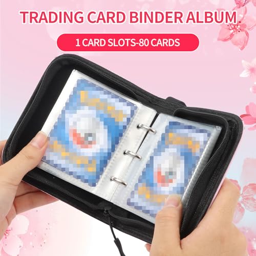 Sakura Cat Small 1 Pocket Card Binder with 40 Sleeves – CLOKORIA Mini 80 Card Capacity