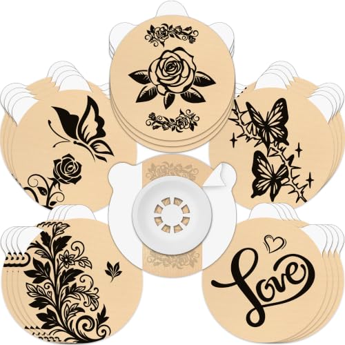 Amolyfe Tattoo Rose Waterproof Sensor Covers for Libre 3 & Plus, 20 Pack - Skin-Like Bump-Proof Hard Cap for Seamless, Secure Fit