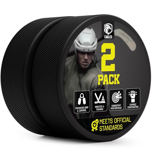 Ice Hockey Pucks - High Grade 2 Pack for Training & Practice