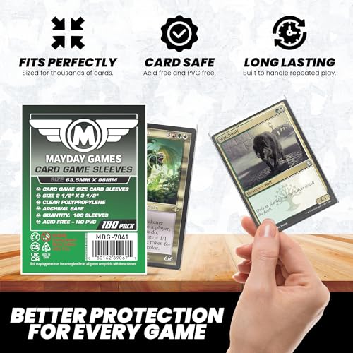 Standard Board Game Card Sleeves 63.5x88mm - 100 Pack - Clear Polypropylene