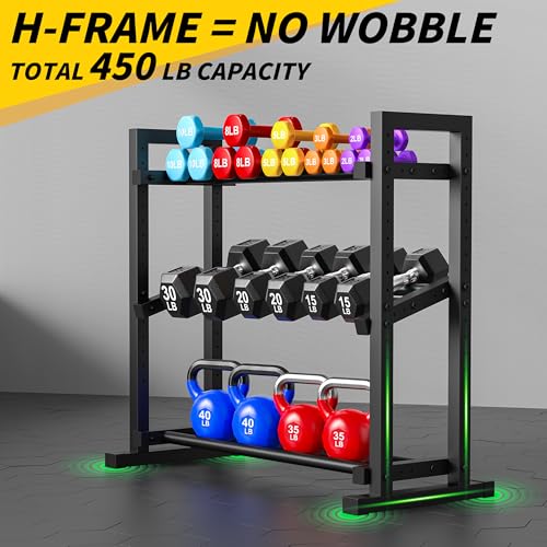 3-Tier Adjustable Dumbbell Rack - Heavy Duty Weight Stand