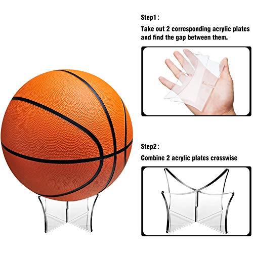 3-Piece Acrylic Basketball & Sports Ball Display Stand Set
