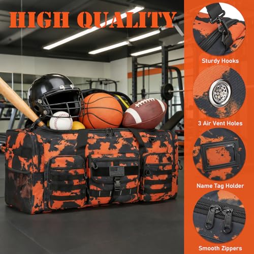 PRYXON Flame Orange 132L Heavy Duty Sports & Travel Duffle Bag