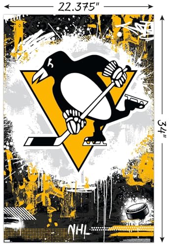 NHL Pittsburgh Penguins Maximalist Logo 23 Wall Poster Unframed 34" x 22.4"