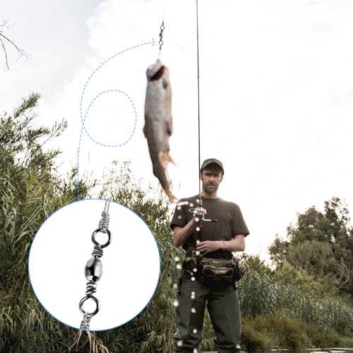 Fishing Barrel Swivels - 100Pcs High Strength Steel 7#
