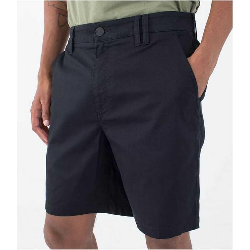 Hurley Men's Icon Cotton Walk Short 8" Inseam 19" Outseam Black, Button Closure