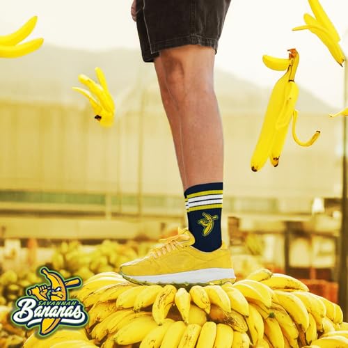 For Bare Feet Savannah Bananas Youth Crew Socks - Team Colors, 4 Stripe