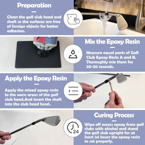 DINGSEN 2.1oz Golf Club Epoxy Repair Kit 24-Hour Long Cure Waterproof Bond
