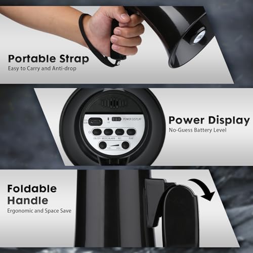 Rechargeable 20W Megaphone Bullhorn with Siren & Recording