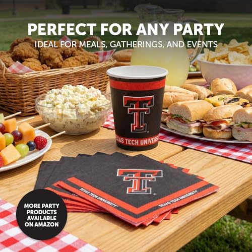 Texas Tech University TTU Paper Cups - 20 Count, 9 oz
