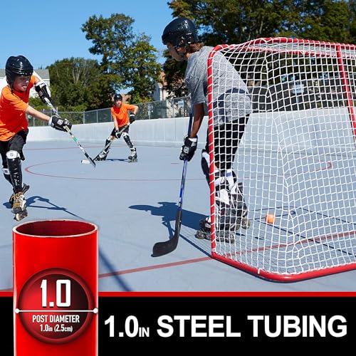 Portable 54" Hockey Goal - Heavy-Duty Steel Frame for Indoor & Outdoor Practice