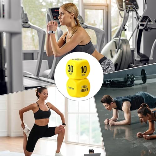 Workout Dice for Men - Fun Exercise Game - Yellow Variation