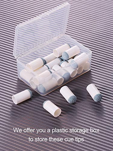 24 Pcs 13mm Slip-On Pool Cue Tips Replacement Kit with Box