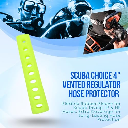 4" Long Vented Regulator Hose Protector for Scuba Diving - Yellow