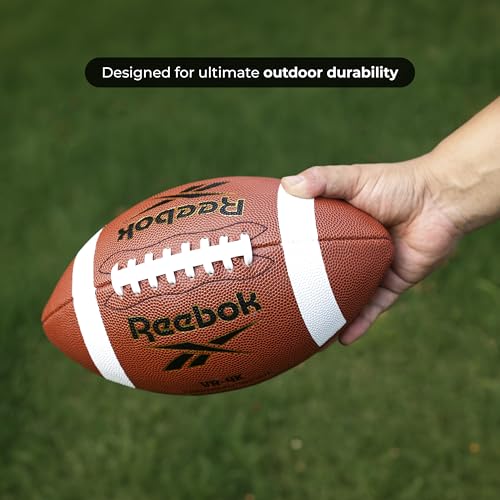 Reebok Official Size Football - Composite Leather, Anti-Slip Grip, Outdoor Recreational Use