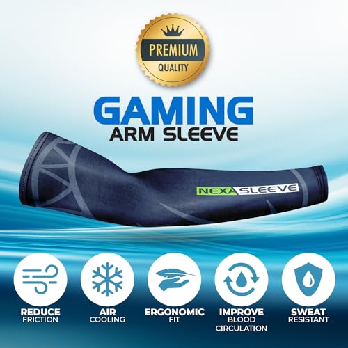 Large Nexa Sleeve Compression Arm Sleeve for Gamers & Athletes - Reduces Friction & Fatigue
