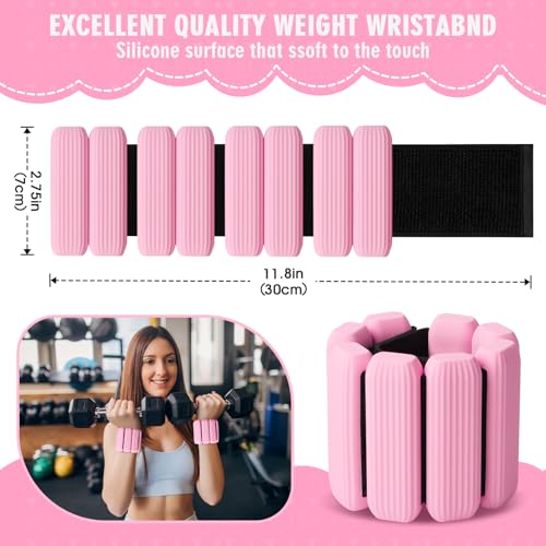 Pink Adjustable Wrist Weights Set 2lb for Women & Men - GALLIA
