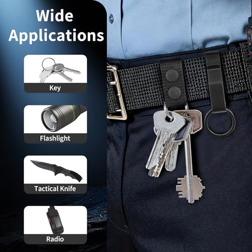 5-Piece Duty Belt Keeper Set with Stainless Steel Key Clip