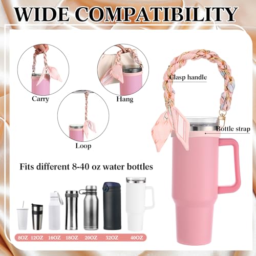 Silicone Water Bottle Holder with Sling - Striped Pink