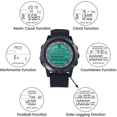 Men Waterproof Digital Sports Watch with Stopwatch & Referee Timer