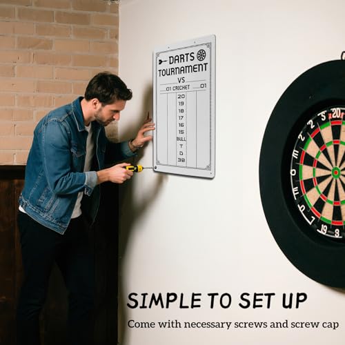 Dry Erase Dart Scoreboard for Cricket & 01 Games - 15.3 x 9.8 Inches