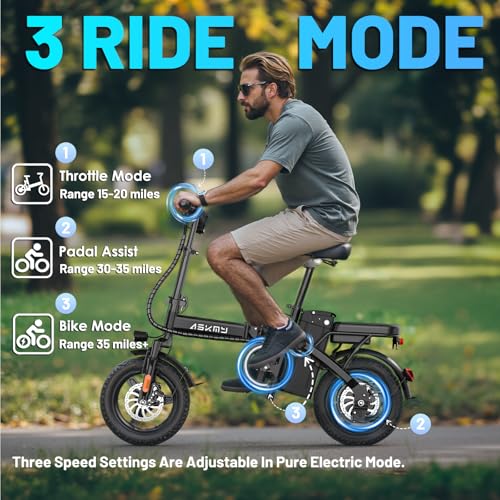 Folding Electric Bike for Adults & Teens - 14" E-Bike Classic Black