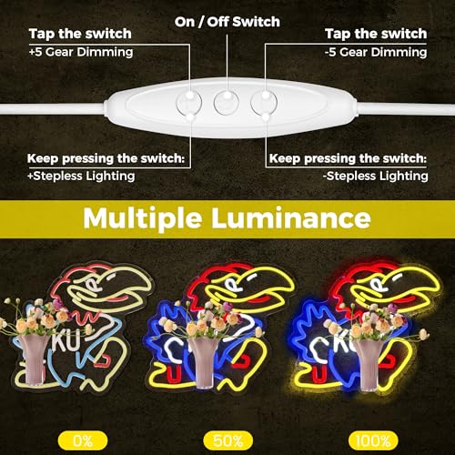 Dimmable University Basketball Team Neon Sign Light - 14.1x12.4in