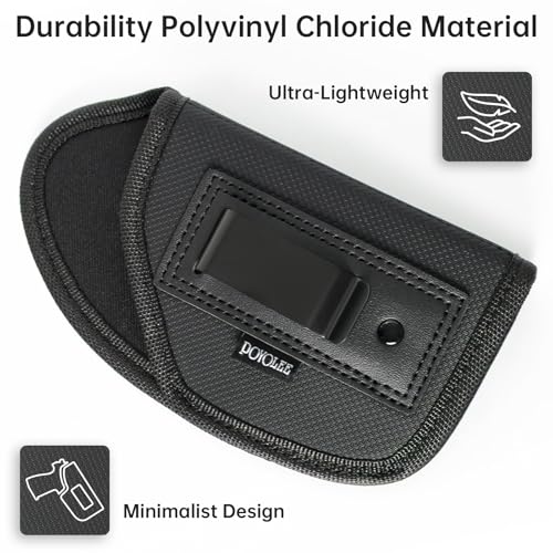POYOLEE Black Right-Hand IWB Concealed Carry Gun Holster with Laser Light Fits Most Handguns