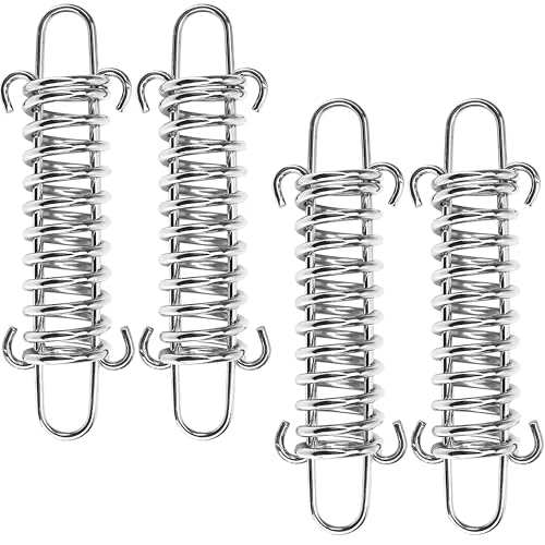 4-Pack Stainless Steel Tent Spring Buckles - Heavy Duty Hooks