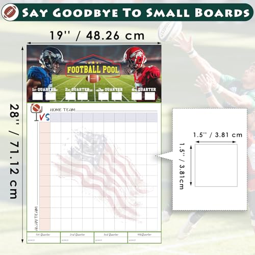 Football Squares Board - Extra-Large 19"x28" Game Poster