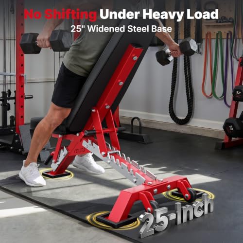 Adjustable Weight Bench - 2315LB Capacity - Red