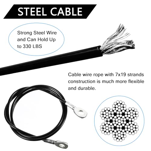 59in Fitness Pulley Cable - Heavy Duty Steel Wire Rope Accessory