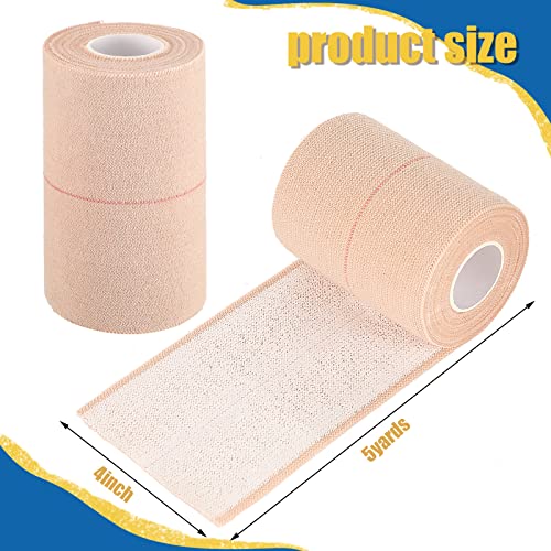 BBTO Elastic Adhesive Bandage Tape - 4 Rolls, 4 Inch Wide, 5 Yards Each