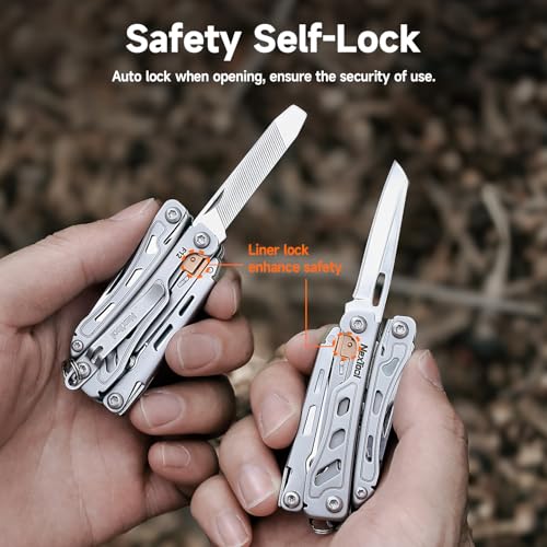 NexTool F12 Mini Multitool Keychain - 13-in-1 Compact EDC Pocket Tool, Silver