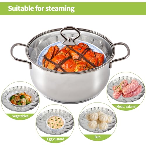 Expandable Stainless Steel Steamer Basket - 6-10.3 Inch