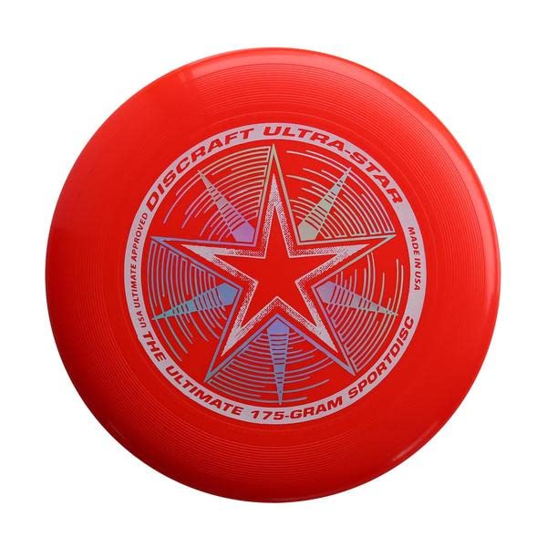 Discraft UltraStar 175g Bright-Red Sport Disc for Ultimate & Throwing