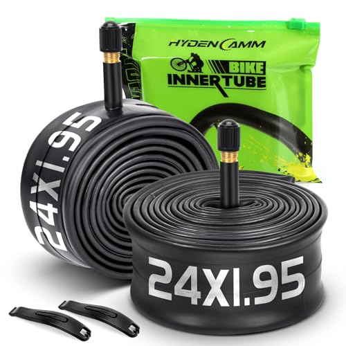 24" x 1.75/2.125 Bike Tube - 2 Pack with Levers, Butyl Rubber