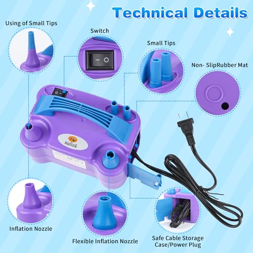 Electric Balloon Pump - Portable Dual Nozzle Inflator for Parties
