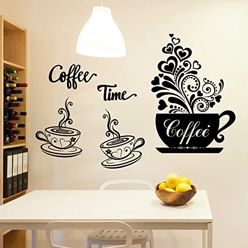 Coffee Wall Decals - Vinyl Stickers with Coffee Cup & Sayings