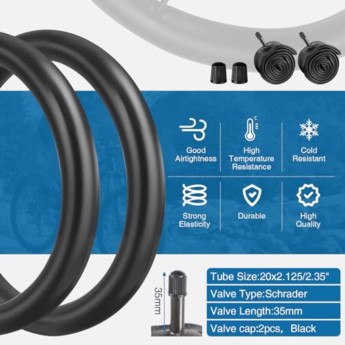 WEEROCK 20 Inch BMX Tire 2.4 Wide Blue Camouflage - 2 Pack with Inner Tubes