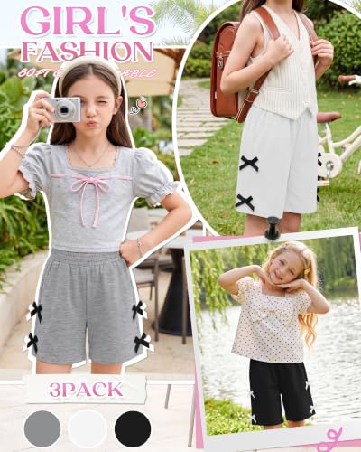 Girls Summer Shorts - 3 Pack Comfortable Casual Playwear