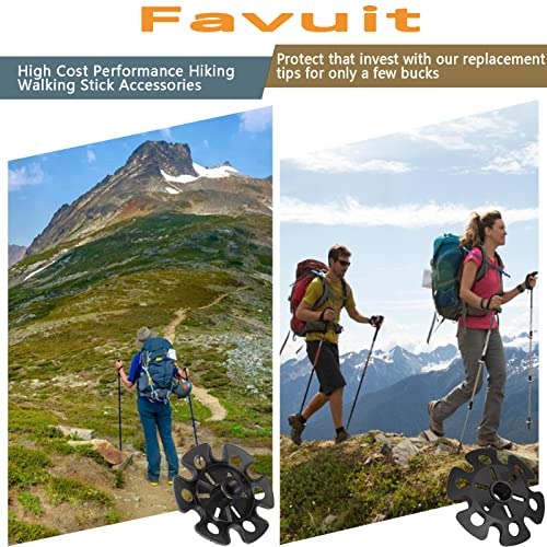 Rubber Trekking Pole Tips - 4pcs Sand Mud Ski Basket